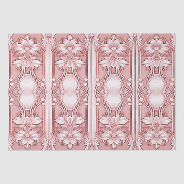 Papel de seda floral rosa (Anverso)