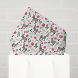 Papel de seda floral rosa burro rústico