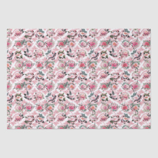 Papel de seda floral rosa con filigrana real