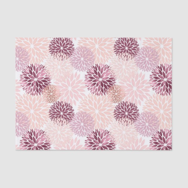 Papel De Seda Floral rosa de Moda elegante (Anverso)