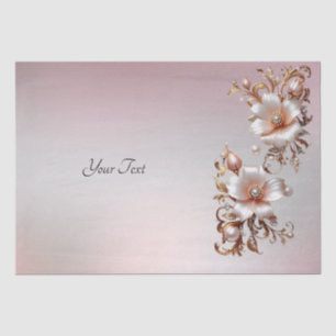 Papel de seda floral rosa decorativo