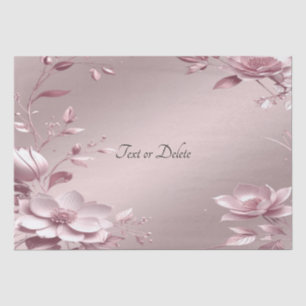 Papel de seda floral rosa delicado