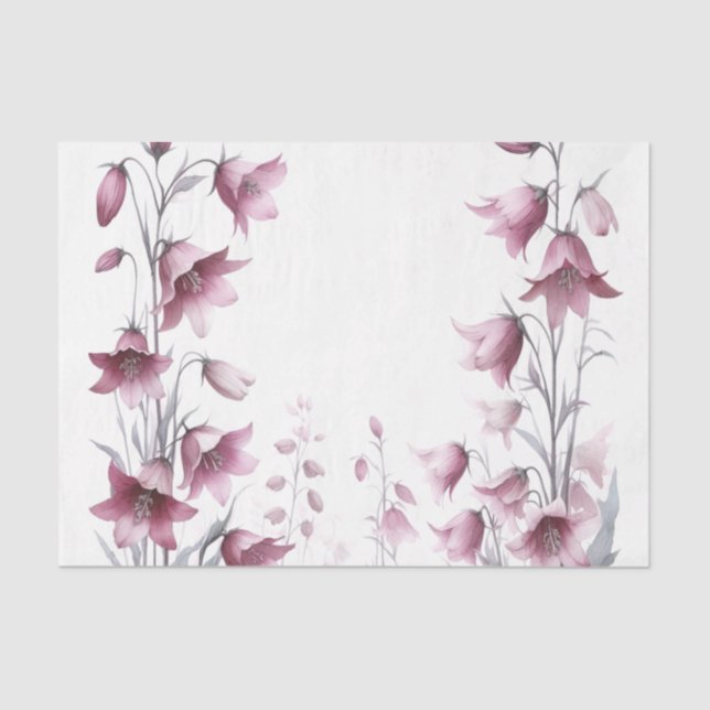Papel de seda floral rosa dorado sonrosado (Anverso)