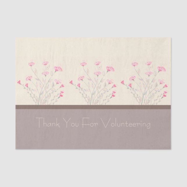 Papel De Seda Floral rosa elegante (Anverso)