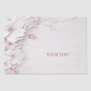 Papel de seda floral rosa marfil desvanecido