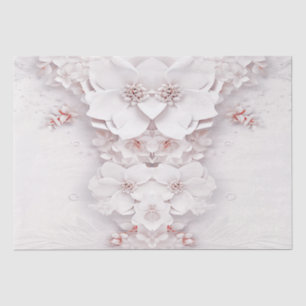 Papel de seda floral rosa marfil rubor