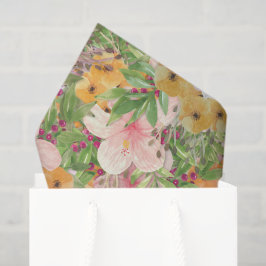 Papel De Seda Floral Rosa Naranja