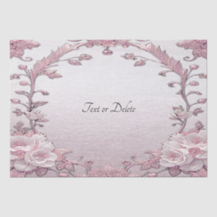 Papel de seda floral rosa único