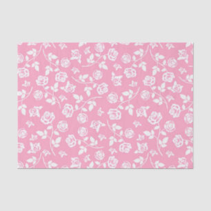 Papel de seda floral rosa y blanco/rosas