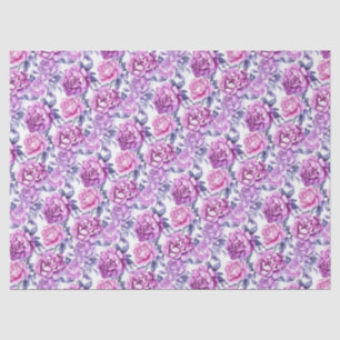 Papel De Seda Floral rosa y morada elegante