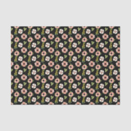 Papel De Seda Floral rosa y negra