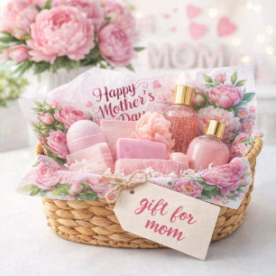 Papel de Seda Floral Rosado de Peonías para el Día