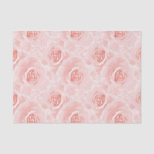 Papel de seda floral rosas pálidas acuarela