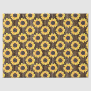 Papel de seda floral rústico con girasoles marrone