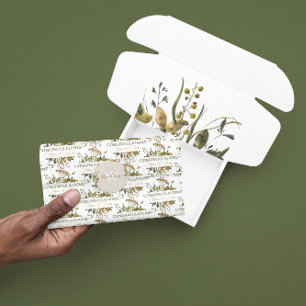 Papel de seda floral seco de felicitación