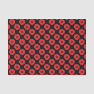 Papel De Seda Floral Shabby Chic Red and Black Poppies