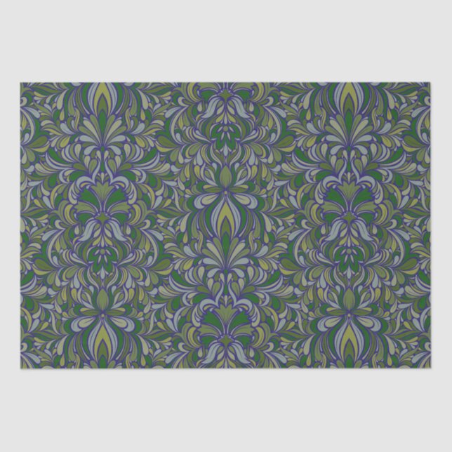 Papel De Seda Floral sin soldadura Art Nouveau (Anverso)