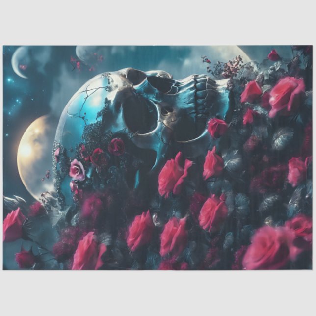 Papel De Seda Floral Skull (Anverso)