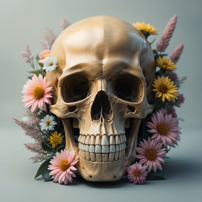Papel De Seda Floral skull cream white Steampunk v1 tissue paper (Subido por el creador)
