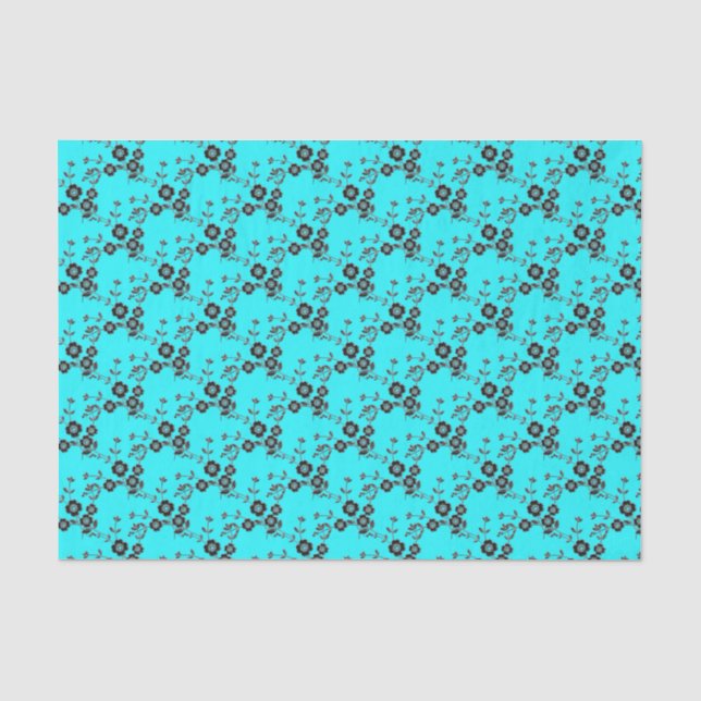 Papel De Seda Floral Spray Style 1, Robins Huevos-TISSUE WRAP (Anverso)