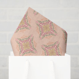 Papel De Seda Floral Suave melocotón caleidoscópico Escritura Me