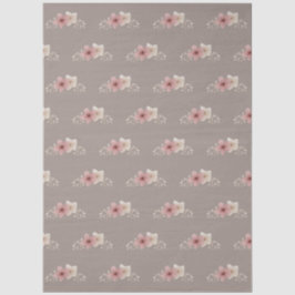 Papel De Seda Floral taupana y rosa