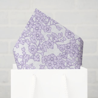 Papel De Seda Floral Trellis Purple - White