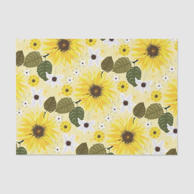 Papel De Seda Floral tropical amarilla (Anverso)