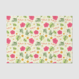 Papel De Seda Floral Tropical Hawaiano