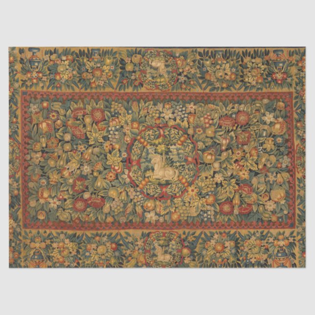 Papel De Seda Floral Unicorn Motif (Anverso)