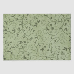 Papel De Seda Floral verde