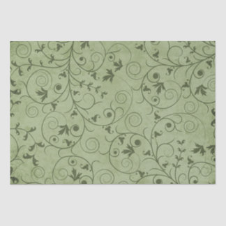 Papel De Seda Floral verde