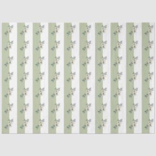 Papel De Seda Floral Verde Marga Rayas