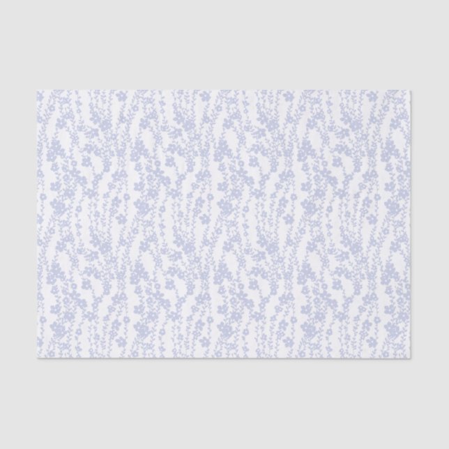 Papel De Seda Floral Vines (White - Periwinkle) (Anverso)