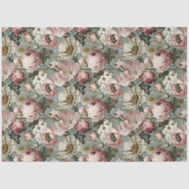 Papel De Seda Floral Vintage (Anverso)
