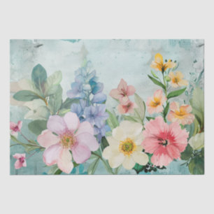 Papel De Seda Floral vintage de primavera colorida