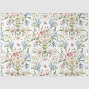 Papel De Seda Floral Vintage Elegante