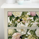 Papel De Seda Floral Vintage Marfil Peony Hydrangea Decoupage<br><div class="desc">Antiguo estilo Chintz rosa rosa de Hydrangea y Peony floral blanquecino con elegantes flores botánicas de un jardín formal inglés. Creado por la artista y diseñadora con licencia internacional,  Audrey Jeanne Roberts,  copyright.</div>