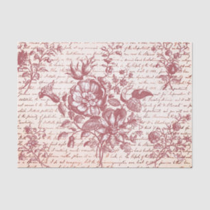 Papel De Seda Floral Vintage y Escritura