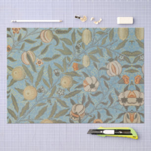 Papel De Seda Floral virgen William Morris Floral Azul Fruta