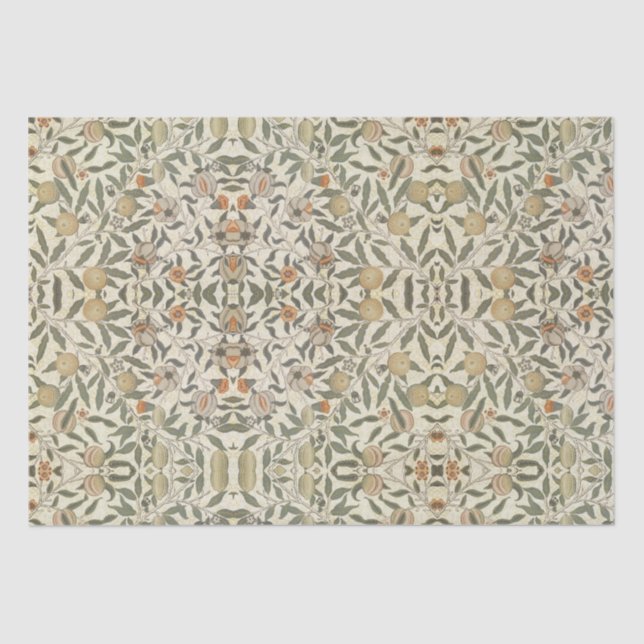 Papel De Seda Floral virgen William Morris Fruit (Anverso)