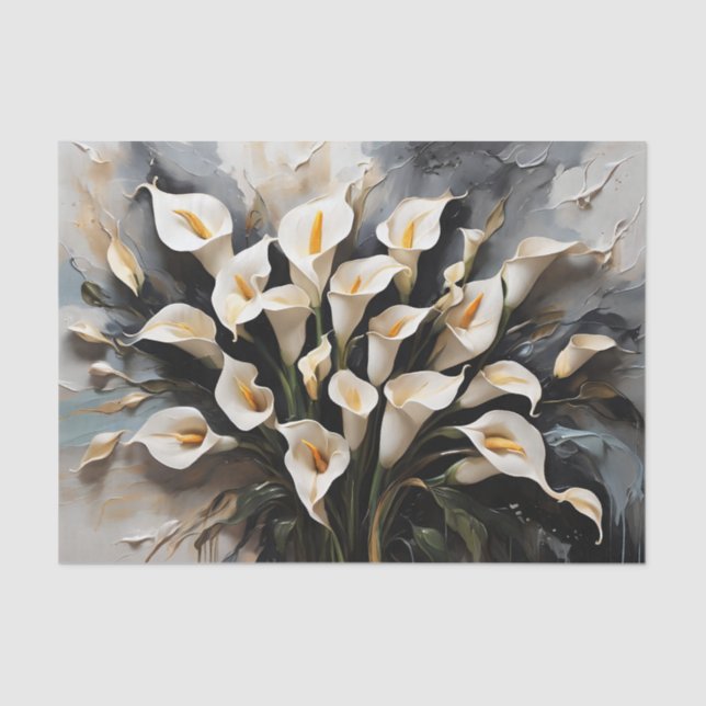 Papel De Seda Floral White Calla Lily (Anverso)