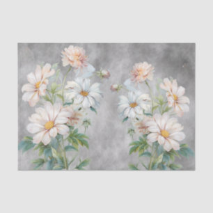 Papel De Seda Florales 3D Coloridos sobre Fondo Gris Carbón