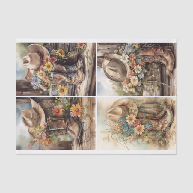 Papel De Seda Florales occidentales (Anverso)