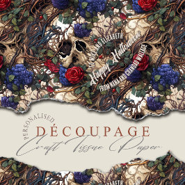 Papel De Seda Florales Rosas Flores Azules Flores Góticas