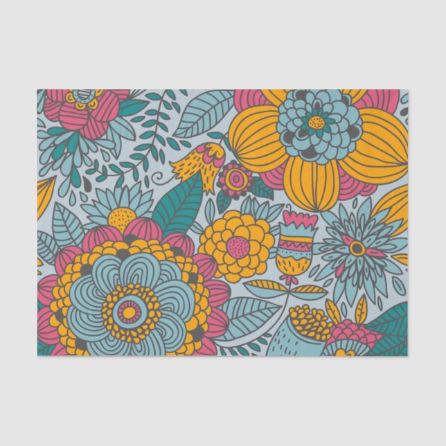 Papel De Seda Florales y vinos audaces (Anverso)