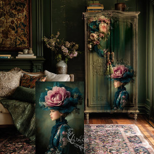 Papel De Seda Flore victoriana, retrato de fantasía, alta costur