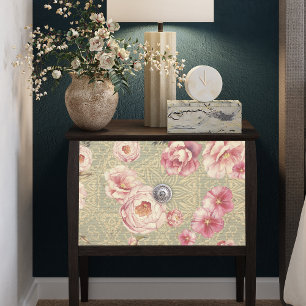 Papel De Seda Florecimiento Antiguo Vintage En La Decoración De