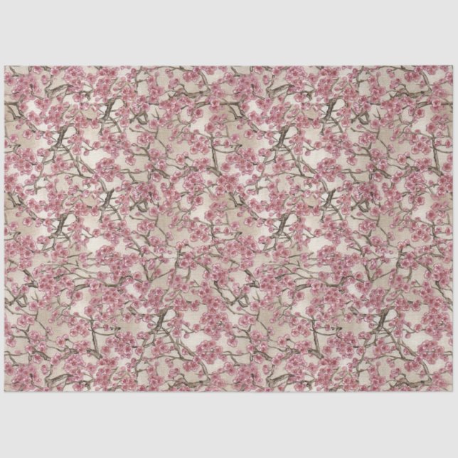 Papel De Seda Florecimiento de cerezo rosa asiático (Anverso)