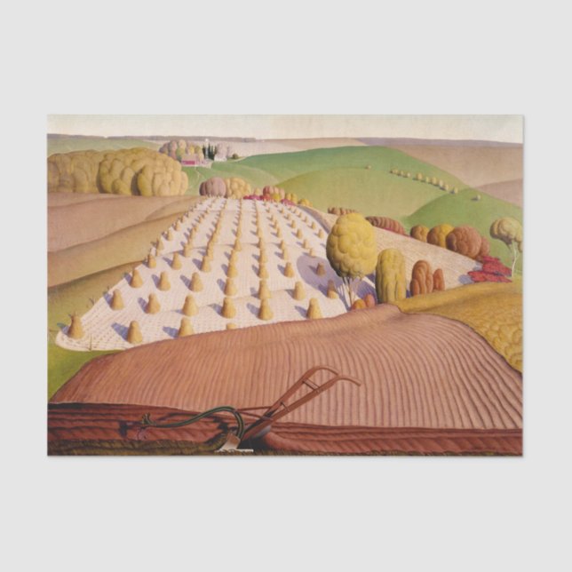 Papel De Seda Florecimiento de otoño, 1931 por Grant Wood (Anverso)